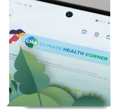Screenshot of the CHAP Climate Health Corner Newsletter