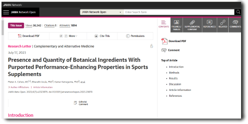 Screenshot of article produced by Dr. Cohen