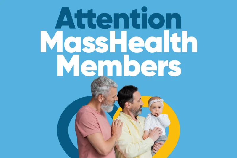 MassHealth Members - image with two men caring for their baby