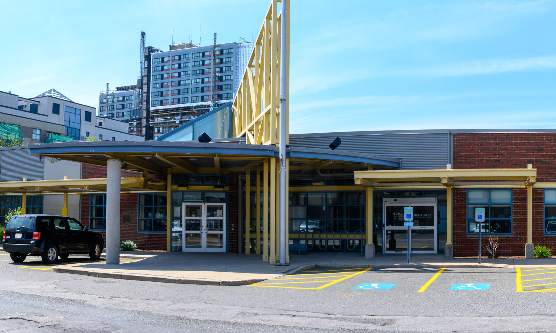 CHA East Cambridge Care Center exterior photo of main entrance and building