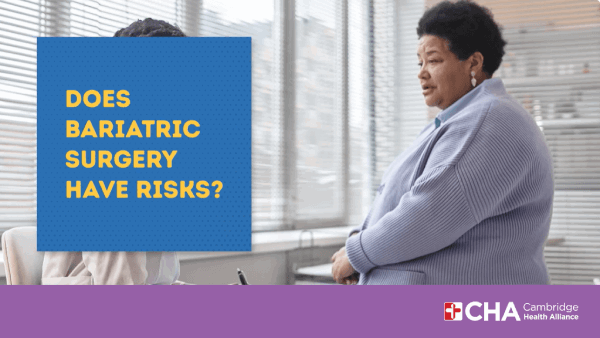 Older black woman in exam room learning about bariatric surgery