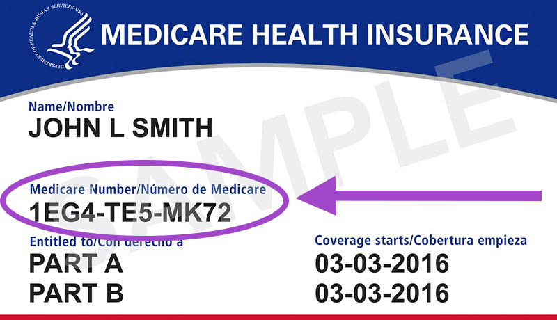 An example of a Medicare card from CMS