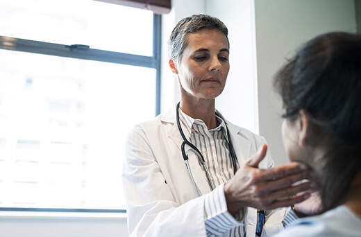 Doctor treating a patient